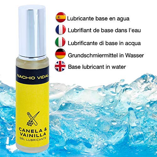 Lubricante sexual ecológico a base de agua gel hidratante combate sequedad íntima comestible ingredientes ecológicos formulación propia 50 ml.Canela y vainilla