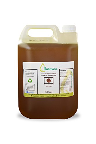 Lubrisolve Online Aceite de linaza 100% Puro, Aceite de linaza prensado en frío 5 litros