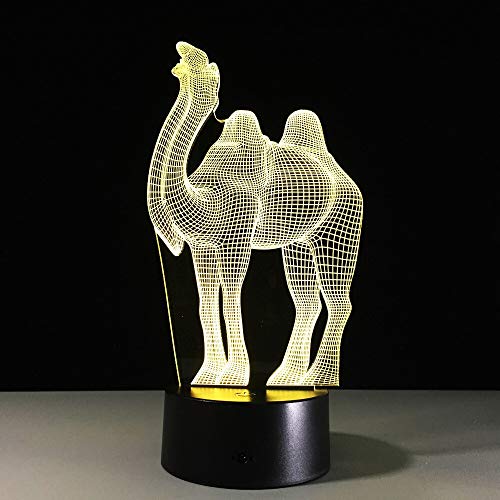 Luces Neon Pared Camel 3D Light Led Lamp Night Light Motion 7 Cambios de Color 3D LED Lights Regalo de cumpleaños Navidad