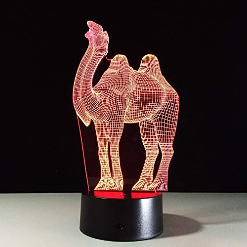 Luces Neon Pared Camel 3D Light Led Lamp Night Light Motion 7 Cambios de Color 3D LED Lights Regalo de cumpleaños Navidad