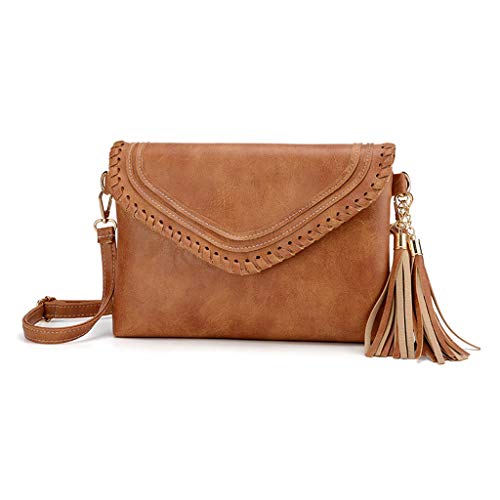 Luckycat bolso Elegante del Bandolera Borla Color del Golpe del diseño Bolso Crossbody del Satchel del Mensajero del Estilo Bolsos Bandolera De Pequeña Piel De Baratos Bolso Hombro Para Mujer Niñas