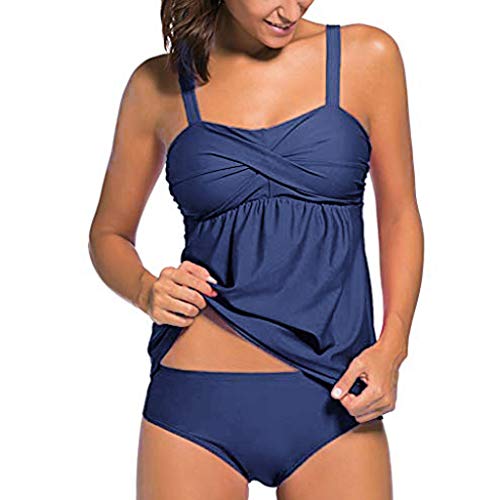 Luckycat Conjunto de Tankinis Mujer Talla Grande, Traje de baño Push up Beachwear Bikini