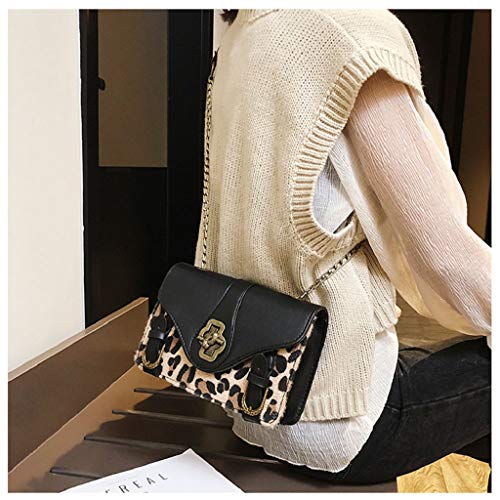 Luckycat Monederos Mujer Shoppers y Bolsos de Hombro Bandolera Nylon Estampado De Leopardo Mujer Bolsos de Mujer Negros Bolsos Pequeños de Mujer Con Muchos Bolsillos