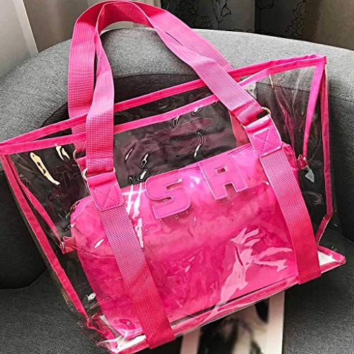 Luckycat Neceser Transparente Práctico Bolso de Cremallera de Cuarto de Galón Aeropuerto Cumple Vuelos Mano Bolsas de Aseo PVC Impermeable Mujer Bolsa de Cosmético Organizador de Viaje 2 Pcs