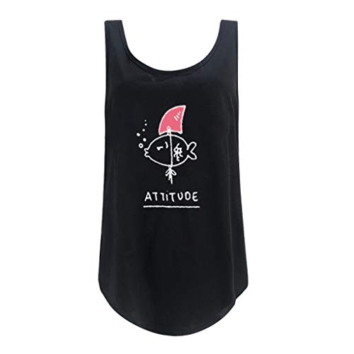 Luckycat Ropa Mujeres Camisetas sin Mangas Tank Top, Cute Letra Impreso Strappy Sexy Casual sin Mangas Blusa Cami Camisas Camiseta Chaleco Tops para Mujeres Dama