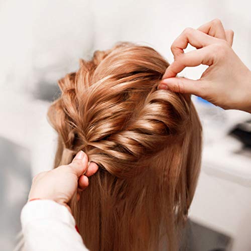 Luckyfine Cabeza Maniquí Peluqeuría, 50% Pelo Natural, Cabeza de Entrenamiento para Peluqueros, Cabeza de Cosmetología de Maniquí, Regalo para Niñas con Soporte Pinza - Castaño Claro, 24 inches