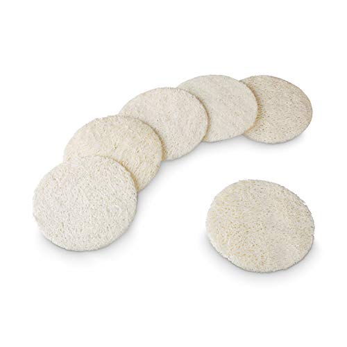Luffa Exfoliante de Pads, natural de esponja para limpieza de la piel de rostro, limpia poros, mitesser y limpiador de blackheads, para hombres y mujeres, vegano 6 pieza