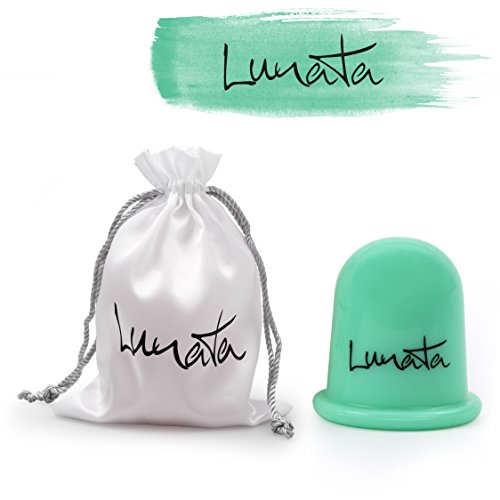 Lunata (Upgrade 2019) 1x Ventosa para Masaje anticelulitis, Ventosas de vidrio contra celulitis, equipo de masaje por vacío, copas de silicona, Verde