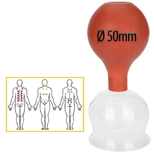 Lunata (Upgrade 2019) Juego de Ventosas con Bola de Succión, Ø 50, Ventosa anticelulitica, Ventosas para un Masaje profesional