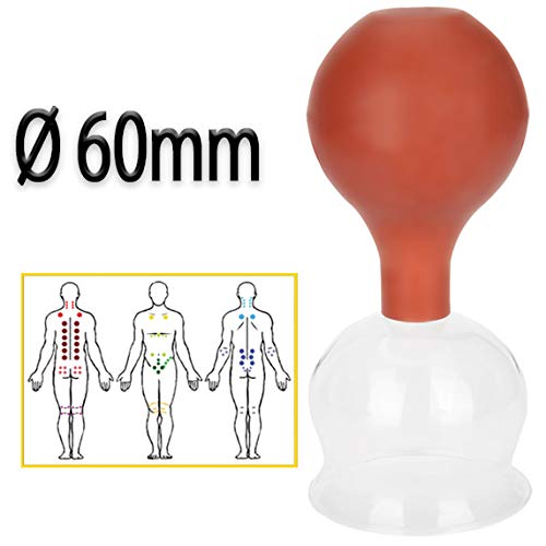 Lunata (Upgrade 2019) Juego de Ventosas con Bola de Succión, Ø 60, Ventosa anticelulitica, Ventosas para un Masaje profesional