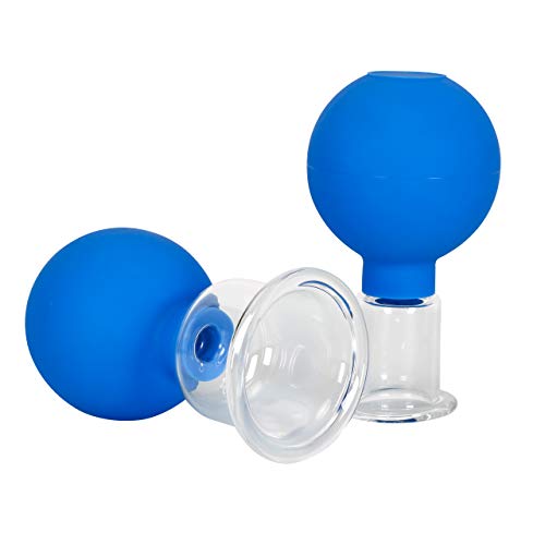 Lunata (Upgrade 2020) SET 4x Juego de Ventosas con Bola de Succión,Ø 15, Ø 25, Ø 35, Ø 55,Ventosa anticelulitica, Ventosas para un Masaje profesional