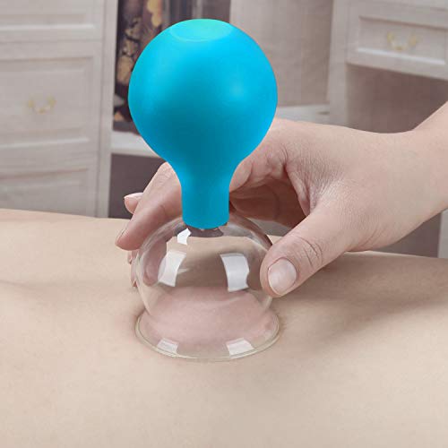 Lunata (Upgrade 2020) SET 5x Juego de Ventosas con Bola de Succión, Ø 50, Ventosa anticelulitica, Ventosas para un Masaje profesional, azul