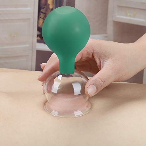 Lunata (Upgrade 2020) SET 5x Juego de Ventosas con Bola de Succión, Ø 60, Ventosa anticelulitica, Ventosas para un Masaje profesional, verde