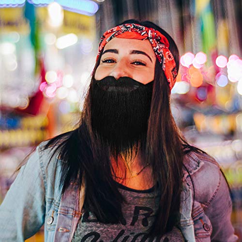 LUOEM Fake Barba Black Bearded Man Funny Bigote Disfraz Fiesta Bigotes Falsos Bigote Festival Suministros