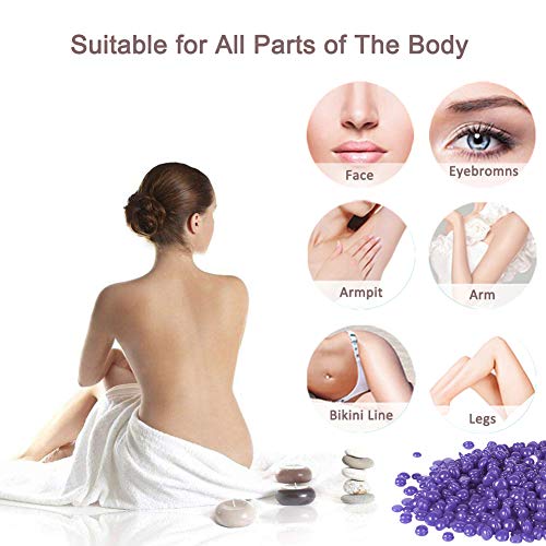 LUOLLOVE® 300g Professional Cera Depilatoria Caliente Natural Perlas de Cera para Hombres Mujer Full-Body Depilación Sin Bandas - (Lavanda)