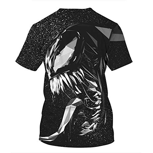 LUOYLYM-La Pareja De Impresión Digital De Venom USA Camiseta Informal De Manga Corta Suelta Marca De Marea De Verano para Hombres Y Mujeres BSTB004 XXL