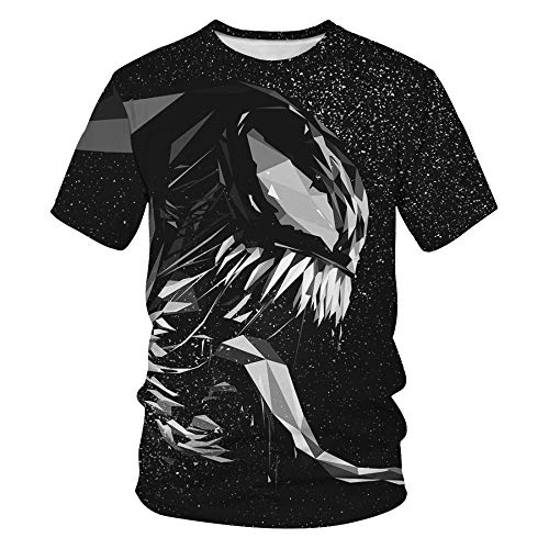LUOYLYM-La Pareja De Impresión Digital De Venom USA Camiseta Informal De Manga Corta Suelta Marca De Marea De Verano para Hombres Y Mujeres BSTB004 XXL