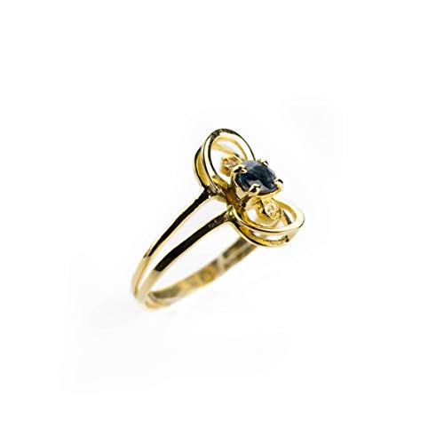 Luppino joyas srls anillo mujer de oro amarillo 18 kt 750 con zafiro 0,30 ct y diamantes 0,02 ct precio super anillos Low Cost Made in Italy