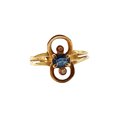 Luppino joyas srls anillo mujer de oro amarillo 18 kt 750 con zafiro 0,30 ct y diamantes 0,02 ct precio super anillos Low Cost Made in Italy