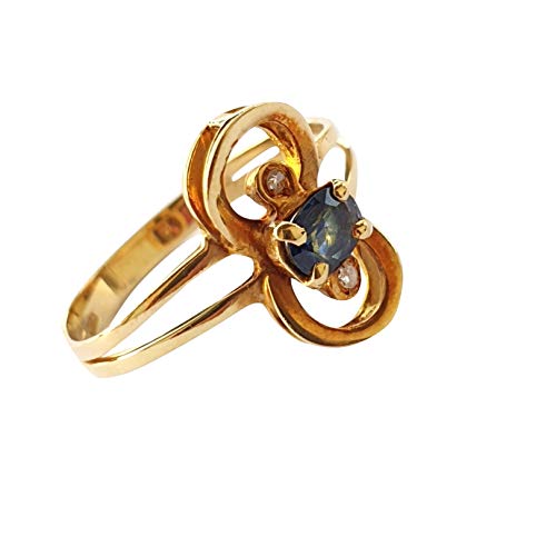 Luppino joyas srls anillo mujer de oro amarillo 18 kt 750 con zafiro 0,30 ct y diamantes 0,02 ct precio super anillos Low Cost Made in Italy