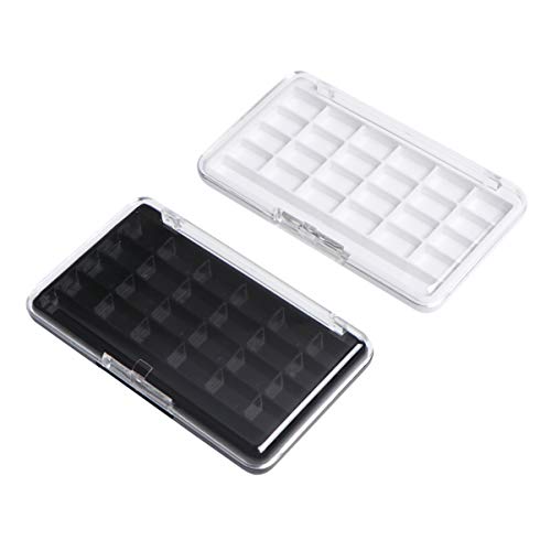 Lurrose 2 piezas con 24 rejillas Paleta Vacía de Maquillaje DIY Maquillaje Herramienta para Lápiz Labial Sombra de Ojos