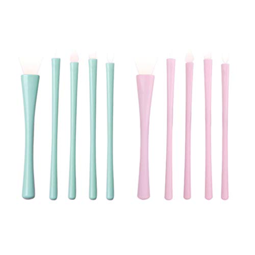 Lurrose 2 Set de Pinceles de Maquillaje de Silicona Máscara de Pincel de Sombra de Ojos Hidratante Aplicador Herramientas de Maquillaje para Adultos