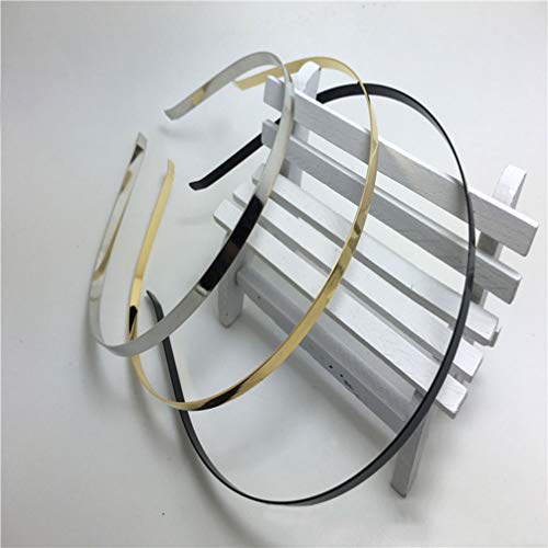 Lurrose 30 unids 5 MM llano artesanía metal diademas pelo aro diy accesorios para el cabello