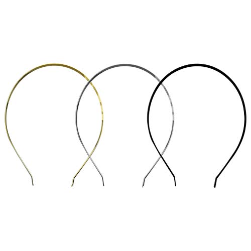 Lurrose 30 unids 5 MM llano artesanía metal diademas pelo aro diy accesorios para el cabello