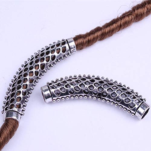 Lurrose 31pcs Vintage Hair Tube Beads Metal Dreadlocks Cabello puños trenzas de la joyería de accesorios de pelo