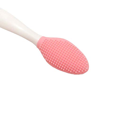 Lurrose 3pcs 2-1 Cepillo de labios exfoliante de silicona de doble cara, Cepillo facial removedor de espinilla Limpiador de nariz Limpiador de masajeador Facial