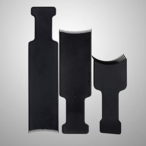Lurrose 3pcs Barber Flat Top Junta de paleta peine pelo resalte seccionamiento peine conjunto (negro)