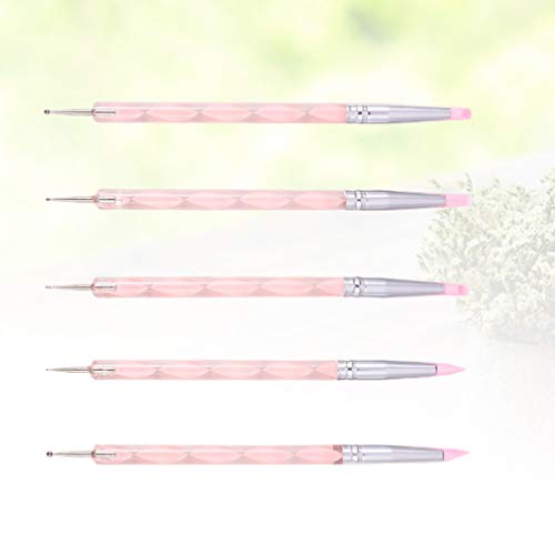 Lurrose 5pcs nail art pens kit herramientas de uñas pinceles dibujo flor dotting pen kit de herramientas de manicura nail art tools
