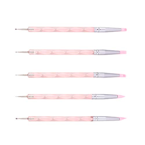 Lurrose 5pcs nail art pens kit herramientas de uñas pinceles dibujo flor dotting pen kit de herramientas de manicura nail art tools