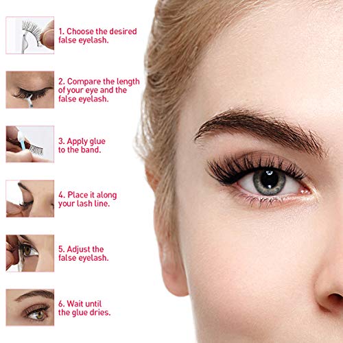 Lurrose - Juego de 60 pares de pestañas postizas, 6 estilos 3D, hecho a mano, pestañas naturales y suaves con pinzas