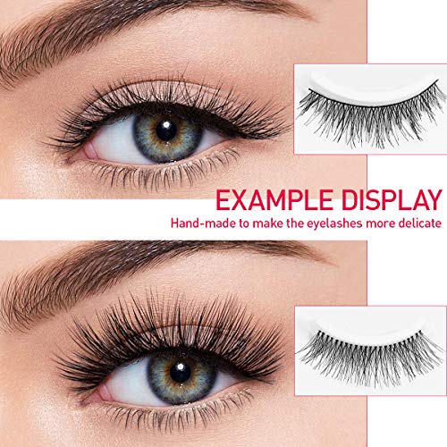 Lurrose - Juego de 60 pares de pestañas postizas, 6 estilos 3D, hecho a mano, pestañas naturales y suaves con pinzas