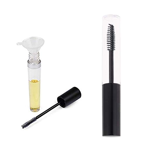 Lurrose Lurrose 3pcs Tubo de rímel vacío con varita de pestañas y 3 piezas de embudo Conjunto rímel rímel envase de crema de pestañas envase contenedor con tapa,10ml