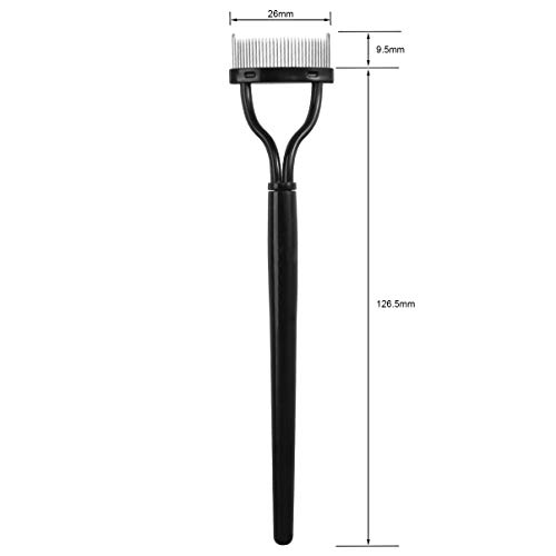 lurrose metal pestañas peine wimperntrenner pestañas Mascara aplicador peine (Negro)