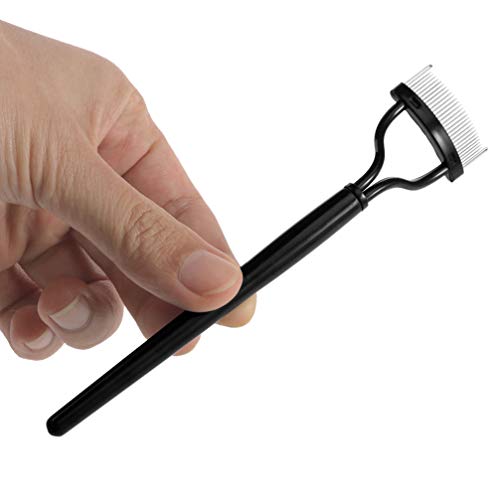 lurrose metal pestañas peine wimperntrenner pestañas Mascara aplicador peine (Negro)