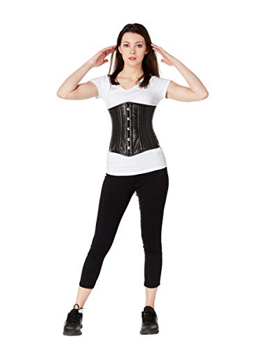 luvsecretlingerie Mujer 26 Acero Steampunk gótico Waist Trainer algodón Corsé de Underbust Cintura Waist Cincher Shaper Bustier #8079-L