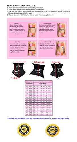 luvsecretlingerie Mujer 26 Acero Steampunk gótico Waist Trainer algodón Corsé de Underbust Cintura Waist Cincher Shaper Bustier #8802