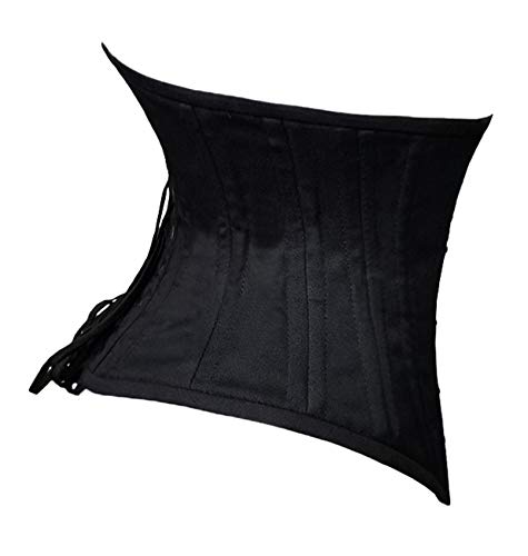 luvsecretlingerie Mujer 26 Acero Steampunk gótico Waist Trainer algodón Corsé de Underbust Cintura Waist Cincher Shaper Bustier #8802
