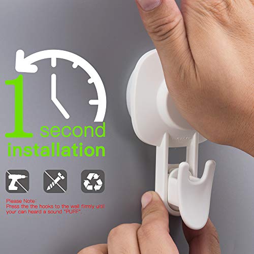 Luxear Ganchos de succión Ganchos de Ventosa de vacío Fuertes Ganchos de plástico extraíbles sin Taladro Gancho de succión Fuerte Sujeta hasta 5 kg Gancho de succión de baño de Cocina
