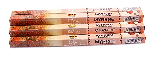 Luxflair Myrhe - Varillas de incienso (tamaño XL, 10 paquetes de 8 varillas de incienso, 80 unidades, larga duración de combustión de aproximadamente 45 min)