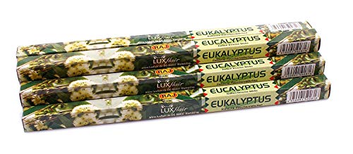 Luxflair Premium - Varillas de incienso de eucalipto, juego XL con 10 paquetes de 8 varillas de incienso (80 unidades), larga duración de combustión de aprox. 45 min