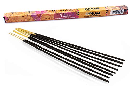 Luxflair Premium Varitas de Incienso Opio, Set XL con 10 Paquetes de 8 varitas de Incienso (80 Piezas), Largo Tiempo de combustión de Aprox. 45 Minutos Cada uno