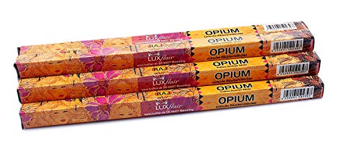 Luxflair Premium Varitas de Incienso Opio, Set XL con 10 Paquetes de 8 varitas de Incienso (80 Piezas), Largo Tiempo de combustión de Aprox. 45 Minutos Cada uno