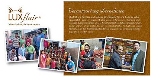 Luxflair Varitas de Incienso prémium, Canela, Juego XL con 10 Paquetes de 8 Varillas de Incienso (80 Unidades), Larga duración de combustión de Aprox. 45 min.