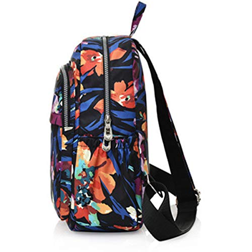 LUXIAO 2018 Nueva moda de color salvaje flor de impresión a prueba de agua de gran capacidad de la mochila de las mujeres (6)