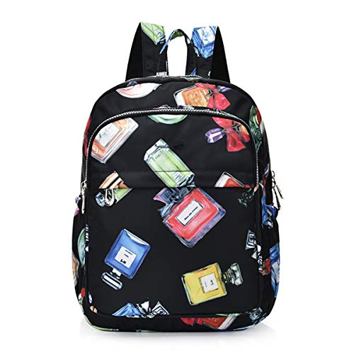 LUXIAO 2018 Nueva moda de color salvaje flor de impresión a prueba de agua de gran capacidad de la mochila de las mujeres (6)