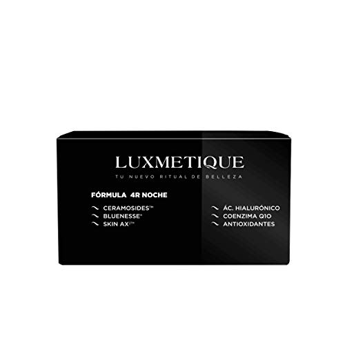 Luxmetique Fórmula 4R Noche - nutricosmético para el cuidado y rejuvecimiento de la piel a base de Extractos de Melisa, Granada, Ácido Hialurónico y Ceramosides. 450 ml - 15 viales de 30 ml